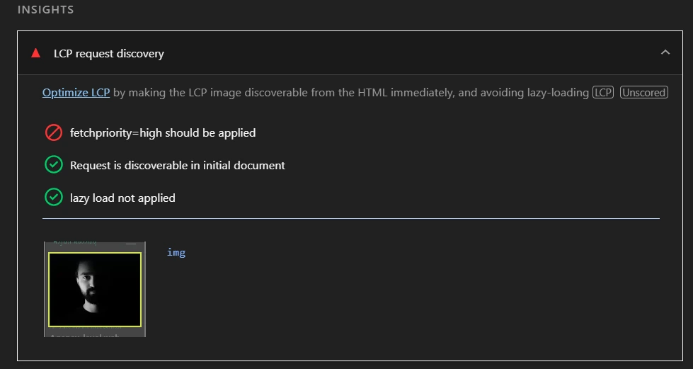 LCP request discovery issue